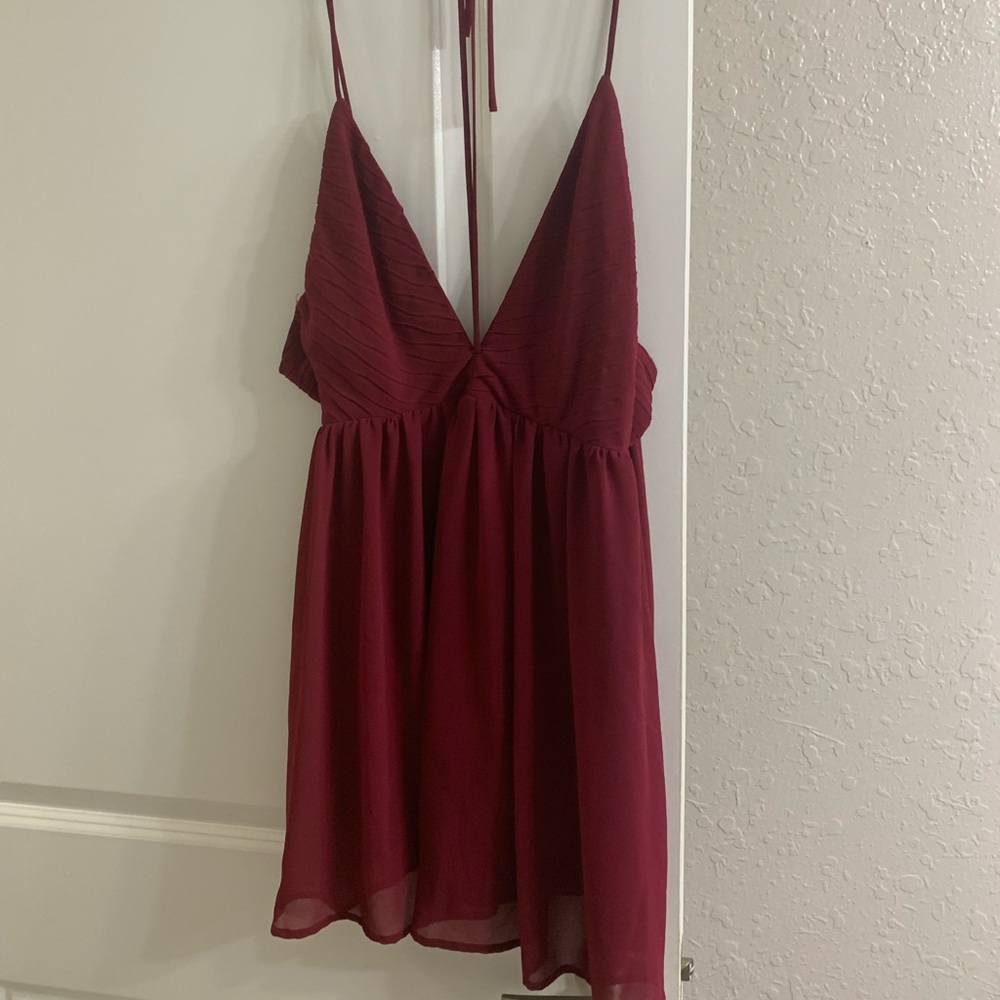 Maroon mini dress